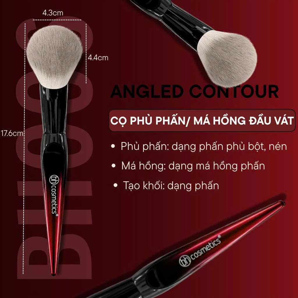 Cọ Trang Điểm Phấn Phủ Đầu Bung Xéo - Cọ Má Hồng Phấn BH Cosmetics Angled Contour Brush BH006